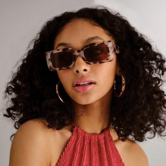 NEW NORDSTROM Cream Tan Brown $98 Tortoiseshell Plastic Sunglasses Sunnies Y2K main image 9